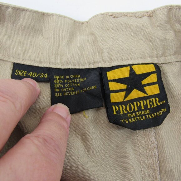 Propper Men's Khaki Cargo Pocket Stretch Waist Straight Leg High Rise 40/34 - Picture 9 of 9